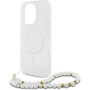 Guess IML Glitter Beads Strap Case s petljom i MagSafe za iPhone 16 Pro - srebrna