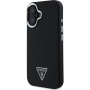 Guess Grained Triangle Logo Cover sa MagSafe za iPhone 16 - crna