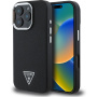 Guess Grained Triangle Logo Cover sa MagSafe za iPhone 16 Pro - crna