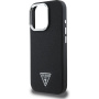 Guess Grained Triangle Logo Cover sa MagSafe za iPhone 16 Pro Max - crna