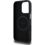 Guess Grained Triangle Logo Cover sa MagSafe za iPhone 16 Pro Max - crna