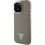 Guess Grained Triangle Logo Cover s MagSafe za iPhone 16 Pro Max - smeđa