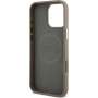 Guess Grained Triangle Logo Cover s MagSafe za iPhone 16 Pro Max - smeđa