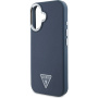 Guess Grained Triangle Logo Cover sa MagSafe za iPhone 16 - tamnoplava