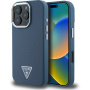Guess Grained Triangle Logo Cover s MagSafe za iPhone 16 Pro Max - tamnoplava