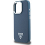 Guess Grained Triangle Logo Cover s MagSafe za iPhone 16 Pro Max - tamnoplava