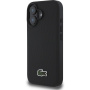Lacoste Iconic Petit Pique Woven Logo Cover s MagSafe za iPhone 16 - crna