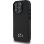 Lacoste Iconic Petit Pique Woven Logo Cover s MagSafe za iPhone 16 Pro Max - crna