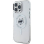 Karl Lagerfeld IML Choupette Head Metal Frame Cover s MagSafe za iPhone 16 Pro Max - prozirna