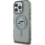 Karl Lagerfeld IML K&CH Heads Metal Frame Cover s MagSafe za iPhone 16 Pro - siva