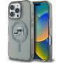 Karl Lagerfeld IML K&CH Heads Metal Frame Cover s MagSafe za iPhone 16 Pro Max - siva