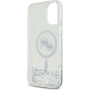 Karl Lagerfeld Liquid Glitter Karl and Choupette Heads Cover s MagSafe za iPhone 16 - srebrna