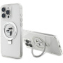 Karl Lagerfeld Ringstand Karl and Choupette Flip Cover i MagSafe za iPhone 16 Pro - prozirna