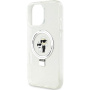 Karl Lagerfeld Ringstand Karl and Choupette Flip Cover i MagSafe za iPhone 16 Pro - prozirna