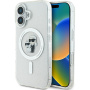 Karl Lagerfeld IML Glitter Karl and Choupette Glitter Cover sa MagSafe za iPhone 16 - srebrna