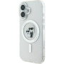 Karl Lagerfeld IML Glitter Karl and Choupette Glitter Cover sa MagSafe za iPhone 16 - srebrna