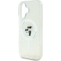 Karl Lagerfeld IML Glitter Karl and Choupette Glitter Cover sa MagSafe za iPhone 16 - srebrna