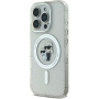 Karl Lagerfeld IML Glitter Karl and Choupette Glitter Cover s MagSafe za iPhone 16 Pro - srebrna