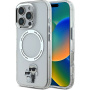 Karl Lagerfeld IML Karl and Choupette maska s MagSafe za iPhone 16 Pro - prozirna