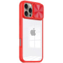 Maska s kliznim poklopcem za objektiv kamere za iPhone 16 Pro - crveni
