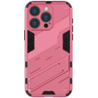 Izdržljiva zaštitna maska sa postoljem za iPhone 16 Pro - roza