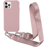 Mat maska s podesivim remenom za iPhone 12 Pro Max - staro roza