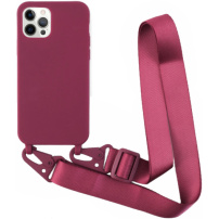 Mat maska sa podesivom trakom za iPhone 12 Pro Max - bordo