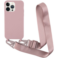 Mat maska sa podesivim remenom za iPhone 13 Pro - staro roza