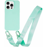 Mat maska s podesivim remenom za iPhone 16 Pro Max - tirkizna