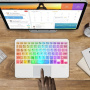 Set bežične tipkovnice s pozadinskim osvjetljenjem s touchpadom i bežičnog miša - bijele boje