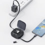 USAMS US-SJ650 set s uvlačivim USB-C kabelima, adapterima i iglom - ljubičasta