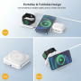 W-126 3u1 sklopivi bežični punjač za iPhone / Apple Watch / AirPods - 15W - bijeli
