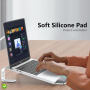 M8 aluminijski stalak sa silikonskim naslonom za zglob za MacBook - srebrni