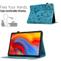 Futrola s utorima za kartice i cvjetnim motivom za iPad 10.9" (2022) / 11" (2025) - tirkiz