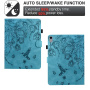 Futrola s utorima za kartice i cvjetnim motivom za iPad 10.9" (2022) / 11" (2025) - tirkiz