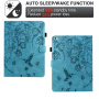 Futrola s utorom za karticu i cvjetnim uzorkom za iPad mini 1 / 2 / 3 / 4 / 5 - tirkizno