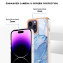 Zaštitna maska Marble za iPhone 16 Pro - plava