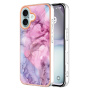 Zaštitna maska Marble za iPhone 16 - rozo ljubičasta