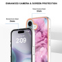 Zaštitna maska Marble za iPhone 16 - rozo ljubičasta