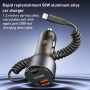 Yesido Y57 set auto punjača s USB-C / USB-A priključcima i Lightning kabelom - 50W - 1,2 m - crna