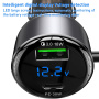 Yesido Y58 set auto punjača s USB-C / USB-A priključcima i Lightning i USB-C kabelom - 60W - 1,2 m - crna