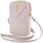 Guess Univerzalna maska Grained 4G Metal Logo za iPhone - roza