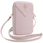 Guess Univerzalna maska Grained 4G Metal Logo za iPhone - roza