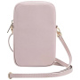 Guess Univerzalna maska Grained 4G Metal Logo za iPhone - roza