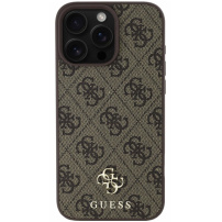 Guess 4G mala metalna maska s logotipom MagSafe za iPhone 16 Pro - smeđa