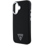 Guess Grained Triangle Logo Cover sa MagSafe za iPhone 16 - crna