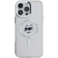 Karl Lagerfeld IML Choupette Head Metal Frame Cover s MagSafe za iPhone 16 Pro Max - prozirna
