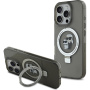 Karl Lagerfeld Ringstand Karl and Choupette Flip Cover i MagSafe za iPhone 16 Pro Max - siva