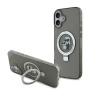 Karl Lagerfeld Ringstand Karl and Choupette flip cover i MagSafe za iPhone 16 Plus - sivi