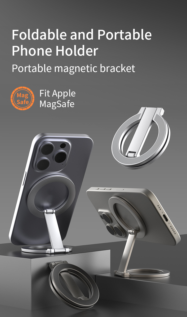 Sklopivi magnetni stalak za iPhone - srebrni